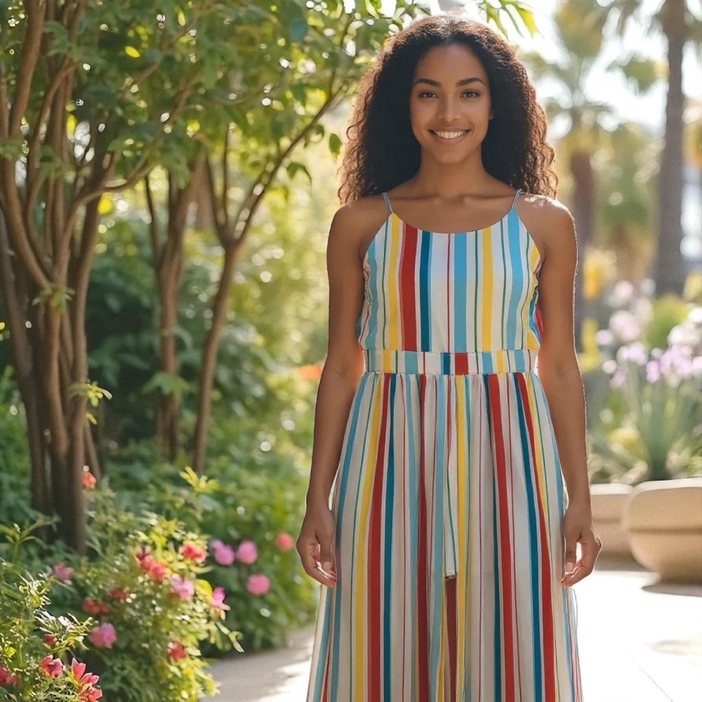 XOXO Vibrant Striped A-Line Skirt